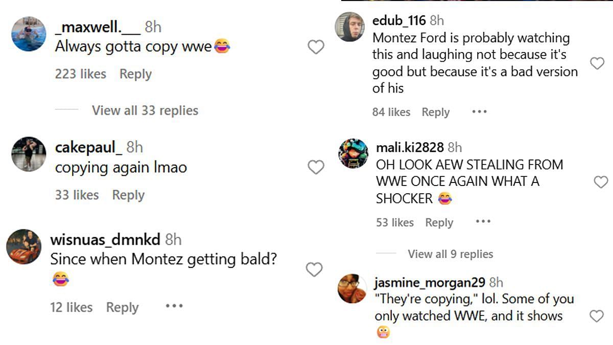 Fans reacted to AEW pulling a similar spot as WWE with Ricochet on Collision (Image via AEW's Instagram)